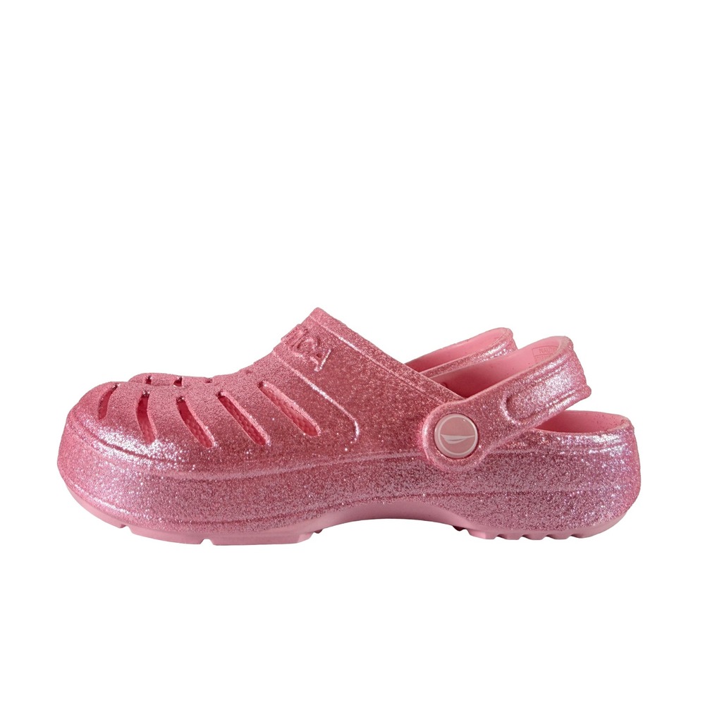 Nautica River Edge Girls 4 Clog Sandals Light Pink Glitter New